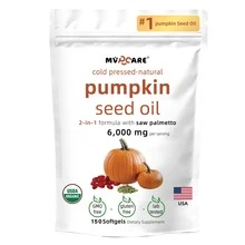 MVPCARE  6000mg Cápsulas De Aceite De Semilla De Calabaza,fórmula 2-en-1 Con Saw Palmetto Para El Crecimiento Del Cabello & Salud Del Cabellu Prensado En Frío,rico En Ácidos Grasos 150cápsulas - Otros - Ver 12