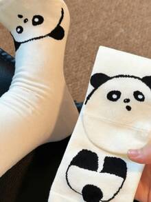 1/4 双卡通可爱动物和抽象趣味中筒袜，秋冬款