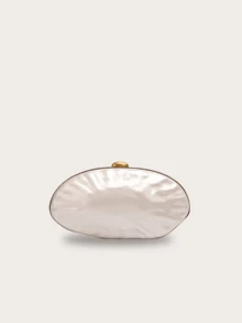 Milky Way Pearl Shell Evening Clutch , Gold Framed Purse , Acrylic Wedding Party Tote , Glitter Evening Shoulder Bag , High Feeling Clutch , Bridal Bridesmaid Accessories , Luxury Evening Bags