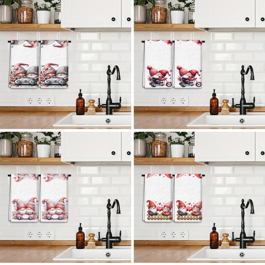 2/4 Stücke Set, Geschirrtücher, Elfen-Muster bedruckte Tücher, super saugfähige Mikrofaser moderne Geschirrtücher, Kochutensilien und Backhandtücher, Putzlappen, Handtücher, Teehandtücher, super weich und hochsaugfähig, Küchendekoration, Geschenke für Nachbarn, Geschenke für Mütter, Geburtstagsgeschenke, Einweihungsgeschenke für Freunde, Küchenutensilien, tägliche Notwendigkeiten - Verschiedenfarbig - Übersicht 1
