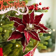 1pc Premium Red & Gold Sequin Velvet Artificial Flower Tree Decor Best Gifts Birthday Home Decor Christmas Decorations Room Decor Christmas Winter Christmas Decorations Home Christmas Gifts Christmas Decor - Multicolor - View 11