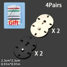 4pairs Button Snaps & Invisible Hidden Buttons Blouse/Jacket/Cardigan Closure Accessory Set With Sewing Kit