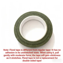 20m Self-Adhesive Floral Stem Tape, Florist DIY Decorative Flower Wrapping Tape For Bouquets, Weddings, Mother's Day, Home Decor, Graduation, Back To School, Birthday Parties - Green - View 24