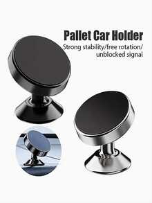 1pc Metal Round Mini Magnetic Phone Holder, Multifunctional Car Phone Navigation Mount, Car Dashboard Bracket - Multicolor - View 6