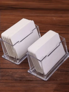 1/3个亚克力名片夹，高品质轻巧耐用简约设计，适合办公室和家庭使用，是送给专业人士和学生的完美礼物 - 加厚创意透明桌面收纳前台名片夹（颜色和款式随机）