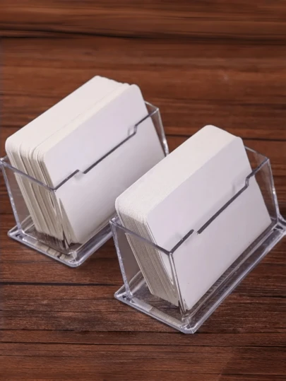 1/3个亚克力名片夹，高品质轻巧耐用简约设计，适合办公室和家庭使用，是送给专业人士和学生的完美礼物 - 加厚创意透明桌面收纳前台名片夹（颜色和款式随机）