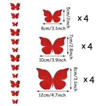 12pcs Holographic Butterfly Hanging Decor, Backdrop Decoration, Photography Props - Multicolor - View 11