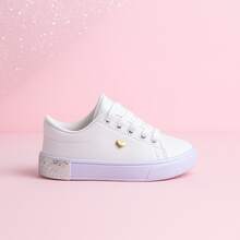 Set Of 3 Girls' Sneakers - Comfortable And Practical, Colors That Charm, Sizes 25 To 36 | ADD TO CART - PTO/Pink + Pink + White/Glitter - View 6