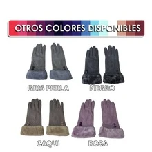 1 par de guantes para mujer con textura de gamuza y dedo touch para celular, diseño elegante, cálido y suave, ideales para invierno, conducción o uso diario  Liso    Casual    Actuación - Modelo 4 - Ver 2