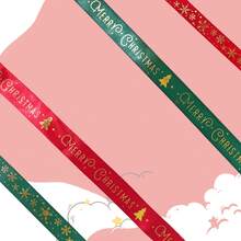 Panglică decorativă de Crăciun - 100 cm - pentru ambalare cadouri lucrate manual, decorațiuni de Crăciun - Multicolor - Vizualizare 2