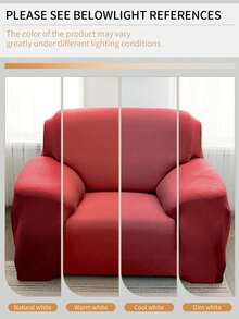 1pc Sofa Cover, Elasticity Sofa Protector, Anti-Slip Design, Soft, Comfortable And Breathable, All Size, Suitable For All Seasons And Theme, Washable Sofa Cushion Cover - Red - View 6