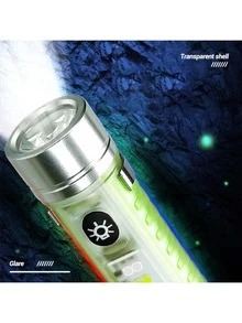 1 件 Type-C 可充电多功能磁性笔筒户外露营徒步应急紫光 LED 荧光手电筒，3 种选择，露营配件 - 白色 - 查看 10
