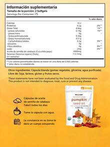 MVPCARE  6000mg Cápsulas De Aceite De Semilla De Calabaza,fórmula 2-en-1 Con Saw Palmetto Para El Crecimiento Del Cabello & Salud Del Cabellu Prensado En Frío,rico En Ácidos Grasos 150cápsulas - Otros - Ver 11