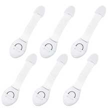 1/3/4/6/10pcs Belt Cabinet Lock, White Plastic Protection Drawer Lock, Home Use