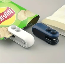 2pcs/Set Food Bag Sealer | 1 Sealer + 1 USB Charging Cable, Built-In Lithium Battery, Low Power Consumption, Magnetic Pressure Design, Suitable For Home, Camping, Outdoor, Travel, Potato Chips, Cookies Bag Sealing