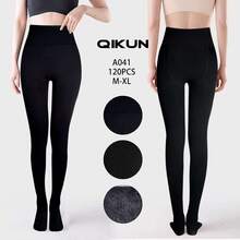 041 NEGRO Medias de Compresión de Grado para Mujeres y Opacas de Pierna Completa con Punta Cerrada, 80% Nylon/20% Spandex - Cintura Elástica Antideslizante y Soporte en la Entrepierna - Recomendadas para Varices y Embarazo - Negro - Ver 1