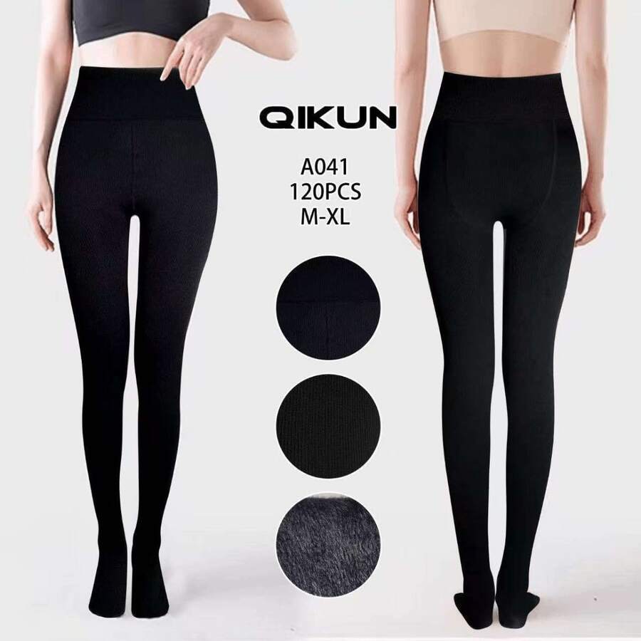 041 NEGRO Medias de Compresión de Grado para Mujeres y Opacas de Pierna Completa con Punta Cerrada, 80% Nylon/20% Spandex - Cintura Elástica Antideslizante y Soporte en la Entrepierna - Recomendadas para Varices y Embarazo - Negro - Ver 1