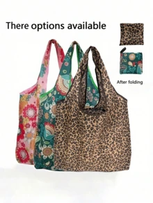 Bolso de mano grande de mujer de poliéster resistente con estampado de leopardo, de gran capacidad, plegable, portátil, de moda, impermeable, resistente y reutilizable, con un pequeño bolso a juego con un diseño de patrón único en toda la superficie, bolsa de compras de gran capacidad - Multicolor - Ver 11