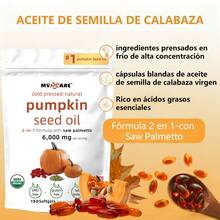 MVPCARE  6000mg Cápsulas De Aceite De Semilla De Calabaza,fórmula 2-en-1 Con Saw Palmetto Para El Crecimiento Del Cabello & Salud Del Cabellu Prensado En Frío,rico En Ácidos Grasos 150cápsulas - Otros - Ver 6