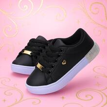 Set Of 3 Girls' Sneakers - Comfortable And Practical, Colors That Charm, Sizes 25 To 36 | ADD TO CART - White/Pink+Black/Pink+Black Glitter - View 6