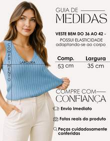 V-Neck Ribbed Knit Tank Top, Women's Basic Summer Fashion Blouse - Màu xanh nhạt - Xem 6