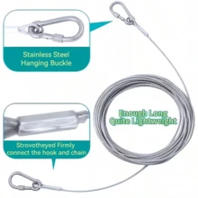 1pc Plastic Coated Galvanized Steel Wire Clothesline, Multi-Functional Steel Wire Rope, Easy To Carry, Suitable For Indoor And Outdoor Use, Quick Drying Of Clothes And Bedding, Space-Saving, Suitable For Dorms, Bathrooms, Balconies And Other Occasions, Adjustable And Stable, Convenient For Home Storage, Practical Gift Choice For Halloween, Thanksgiving, Christmas And Outdoor Adventures.