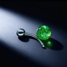 6pcs/Pack Resin Fake Opal Navel Rings, 1.6*10*5*8mm, Belly Button Piercing Jewelry, Factory Direct Supply - Multicolor - View 6