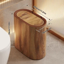 One 3.7-Gallon Double-Bin Trash Can With Lid, Odor-Proof, Push-To-Open, Plastic Trash Can With Built-In Handle, Easy To Clean, Rust-Resistant, Ideal For Compact Spaces Such As Bathrooms, Kitchens, Offices, And Commercial Settings. - Quả óc chó - Xem 7