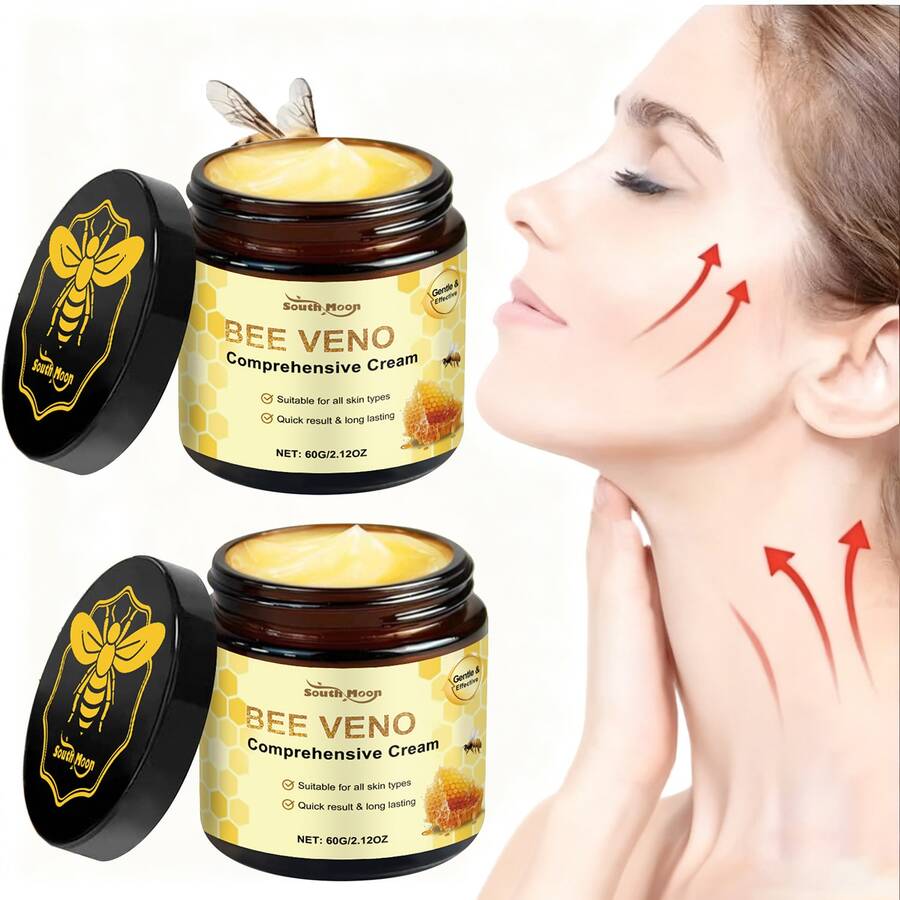 Bee Venoms Face, Neck & Body Care Cream - Natural Formula For Moisturizing & Smoothing Skin, Helps Improve Skin Texture And Support Skin Elasticity, Nourishing Ingredients Suitable For All Skin Types, Daily Skincare Essential - Màu vàng - Xem 1