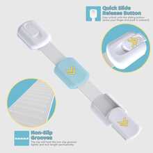 1/4pcs Cabinet Lock, Drawer Lock, Adjustable, Suitable For Cabinets And Drawers, No Drilling Required. - White - View 3