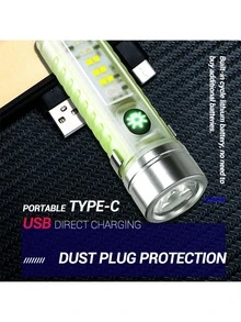 1 件 Type-C 可充电多功能磁性笔筒户外露营徒步应急紫光 LED 荧光手电筒，3 种选择，露营配件 - 白色 - 查看 9