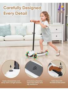 Scooter Kriddo - Patinete De Triciclo Para Niños 5 En 1 - Blanco - Ver 4