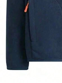 Men's Solid-Color Shearling Jacket Winter Fleece-Lined Long-Sleeve Stand-Up Collar Zipper Snow Leopard Jacket Winter Coat Men's Winter Sports - Navy Blue - View 5