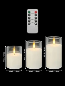 1 cái/3 cái Nến LED Có/Không Có Điều Khiển Từ Xa, Nến Không Ngọn Lửa, Máy Hâm Nến, Đèn Nến, Nến Ngọn Lửa Chuyển Động 3D Chạy Bằng Pin (Không Bao Gồm Pin), Thích Hợp Cho Lễ Hội, Đám Cưới, Quà Tặng, Lò Sưởi, Trang Trí Nhà Cửa (Trong Suốt, 3" X 4" 5" 6") - trắng - Xem 11