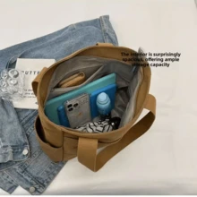 Canvas Tote Bag, New Multi-Functional Thick Strap Large Capacity Student Simple Commuter Handbag