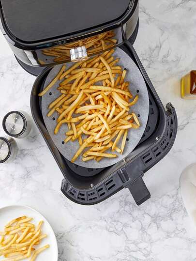 100pcs Non-Stick Steamer Liners, Round Baking Parchment Paper, Suitable For Pastries, Bread, Air Fryer, Disposable Silicone Oil Paper For Baking, Air Fryer Liners, Air Fryer Paper, Air Fryer