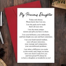 1 pieza Tarjeta de cumpleaños con alfabeto de dibujos animados inspiradores - Cita conmovedora "Mi preciosa hija", tarjeta de felicitación emotiva y divertida para hijas de parte de mamá, regalos para hijas de mamá y papá - Multicolor - Ver 8