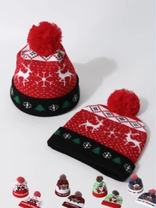 Gorro de malha jacquard unissex, gorro quente para esportes ao ar livre, eventos de Natal, festas, cosplay e uso diário, outono/inverno. - Chapéu de malha - Ver 1