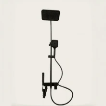 4-Setting Adjustable Shower Head Set, Black, For Home & Hotel Use