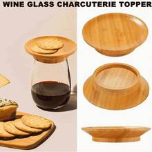 1pc/2pcs/3pcs Wooden Bamboo Dual-Use Bamboo Coasters & Bamboo Cup Lids, Prevent Spills & Debris, Suitable For Wine Glasses, Candles, Cooking Boards, Parties, Home, Office Or Gifts - Rustic Modern Tableware - Camel - View 4
