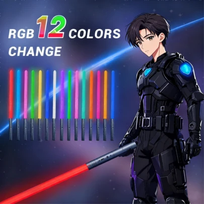 12 Color Luminous , Sound & Light Battle Toy, Color Changing Swing Sensor, PC Material , Sound Effect , Single/Dual Color Switch, Flashing , Samurai Sword, Costume Prop, Sword Toy, Glowing Sword Toy - Birthday Gift, Christmas Gift, Easter Gift, Perfect Gift, Gift, New Year Gift, Toy