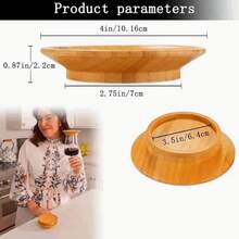 1pc/2pcs/3pcs Wooden Bamboo Dual-Use Bamboo Coasters & Bamboo Cup Lids, Prevent Spills & Debris, Suitable For Wine Glasses, Candles, Cooking Boards, Parties, Home, Office Or Gifts - Rustic Modern Tableware - Camel - View 2