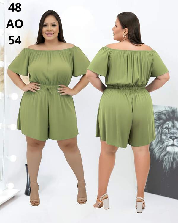Macacão Macaquinho Tamanho Grande Plus Size Social Curto Tomara que caia Ciganinha Elegante gg Gestante Manga Curta vERÃO