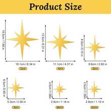 1 Set 72 Stücke Spiegel Sterne Wandaufkleber, Acryl reflektierende Spiegel Stern Wandtattoo für Wohnzimmer Schlafzimmer Dekoration