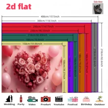 1件 2D 平面情人节派对装饰 - 优雅的粉红色和红色心形壁挂，带气球，耐用的涤纶布背景，适用于拍照亭、周年纪念日、情人节装饰、圣诞节装饰、母亲节、婚礼、生日装饰，多种尺寸可供选择。