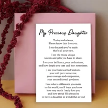 1 pieza Tarjeta de cumpleaños con alfabeto de dibujos animados inspiradores - Cita conmovedora "Mi preciosa hija", tarjeta de felicitación emotiva y divertida para hijas de parte de mamá, regalos para hijas de mamá y papá - Multicolor - Ver 6