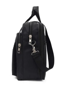 1pc Fashionable Versatile New Large Capacity Men's Bag, Commuter Briefcase Laptop Bag Bible Bag Office Bag Laptop Case - Black - View 3