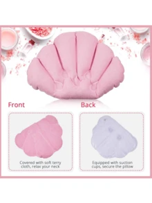 1/2pcs Bathroom Suction Cup Bath Pillow, Portable Inflatable Bath Cushion, Fashionable Bathroom Accessory, Inflatable Bed, Suitable For All Seasons, Super Soft & Comfortable, Ergonomic Design Contours To Back Of Head, Zero Gravity Inflatable Pillow - Multicolor - View 2