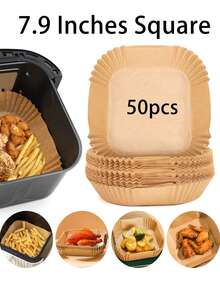 100片装不粘蒸笼垫，圆形烘焙纸，适用于糕点、面包、空气炸锅，一次性硅油烘焙纸，空气炸锅垫，空气炸锅纸