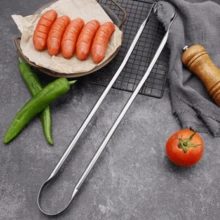 Stainless Steel BBQ Tongs, Rotatable Hot Dog Clamp, 304 Food Clip, Grill Tongs, Food Clip, Steak Clip